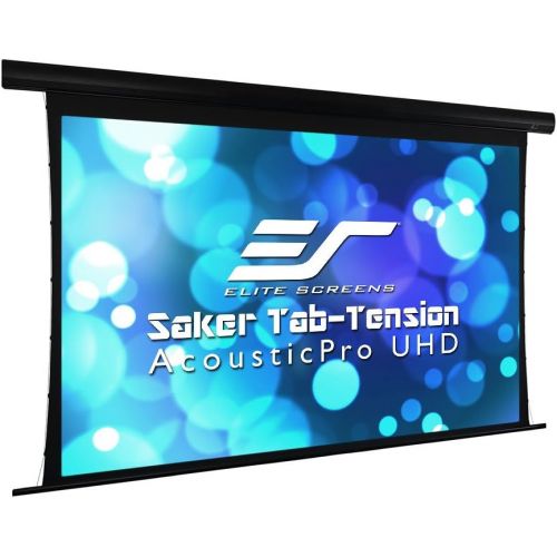  Visit the Elite Screens Store Elite Screens Saker Tab-Tension AcousticPro UHD Series, 150 Diagonal 16:9, 4K/8K Ultra HD Electric Sound Transparent Perforated Weave Drop Down Front Projector Screen, SKT150UH-E12