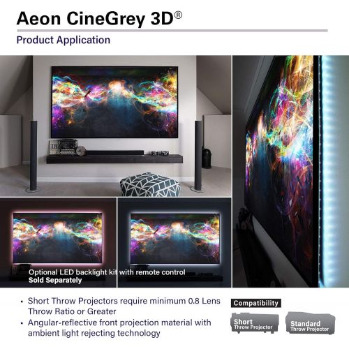 비보 Visit the Elite Screens Store Elite Screens Aeon Series, 120-inch 16:9, 8K / 4K Ultra HD Home Theater Fixed Frame EDGE FREE Borderless Projector Screen, CineWhite Matte White Front Projection Screen, AR120WH2