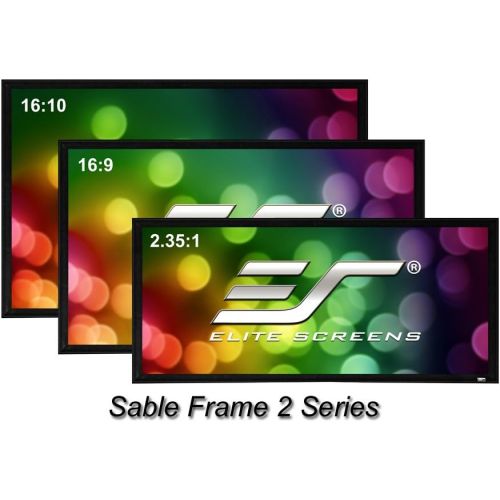  Elite Screens Sable Frame B2, 120-INCH Diag. 16:9, Active 3D 4K  8K Ultra HD Fixed Frame Home Theater Projection Projector Screen with Kit, SB120WH2