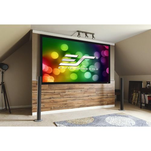  Elite Screens Sable Frame B2, 120-INCH Diag. 16:9, Active 3D 4K  8K Ultra HD Fixed Frame Home Theater Projection Projector Screen with Kit, SB120WH2