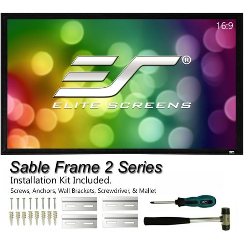  Elite Screens Sable Frame B2, 120-INCH Diag. 16:9, Active 3D 4K  8K Ultra HD Fixed Frame Home Theater Projection Projector Screen with Kit, SB120WH2