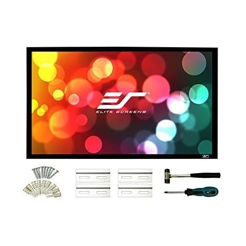  Elite Screens Sable Frame 2 Series, 150-inch Diagonal 16:9, Active 3D 4K Ultra HD Ready Fixed Frame Home Theater Projection Projector Screen, ER150WH2