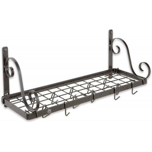  Enclume Decor Bookshelf Wall Pot Rack, Hammered Steel