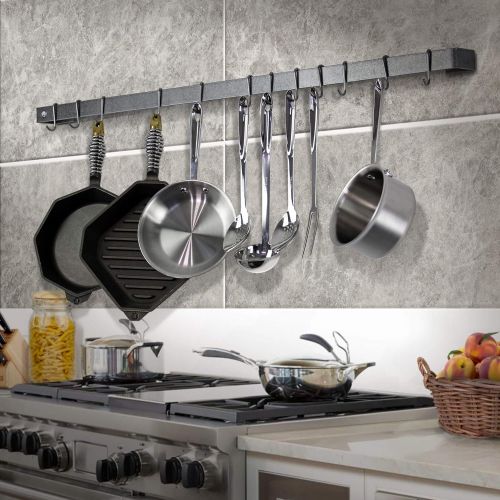  Enclume Premier 48-Inch Utensil Bar Wall Pot Rack, Stainless Steel