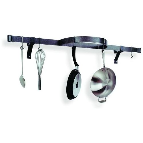  Enclume Premier Shelf with Half Circle Wall Pot Rack, Hammered Steel