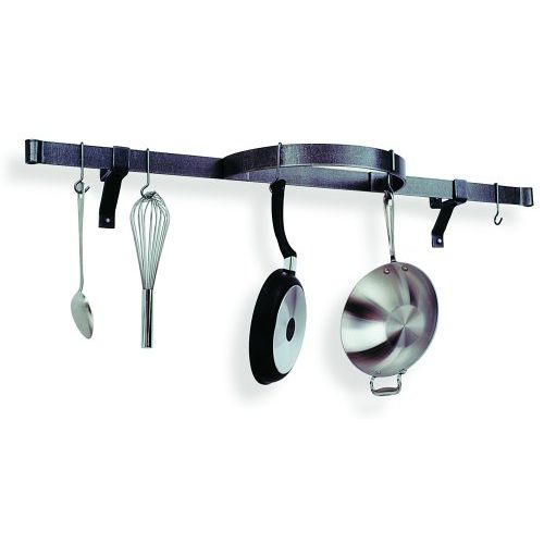  Enclume Premier Shelf with Half Circle Wall Pot Rack, Hammered Steel