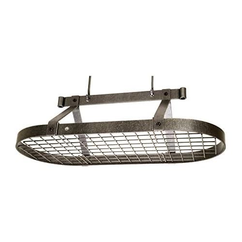  Enclume Premier 3-Foot Oval Ceiling Pot Rack, Hammered Steel