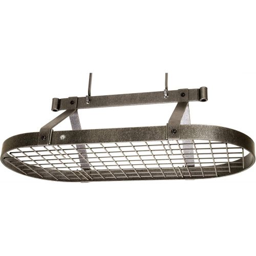  Enclume Premier 3-Foot Oval Ceiling Pot Rack, Hammered Steel