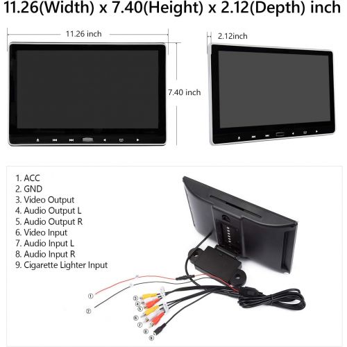  [아마존베스트]2019 New 11.6 Inch 1080P HD Digital Multimedia Monitor Super-Thin Car Headrest DVD Player, Eonon Headrest Monitors with HDMI Port and Remote Control USB and SD-L0318