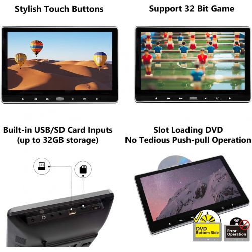  [아마존베스트]2019 New 11.6 Inch 1080P HD Digital Multimedia Monitor Super-Thin Car Headrest DVD Player, Eonon Headrest Monitors with HDMI Port and Remote Control USB and SD-L0318