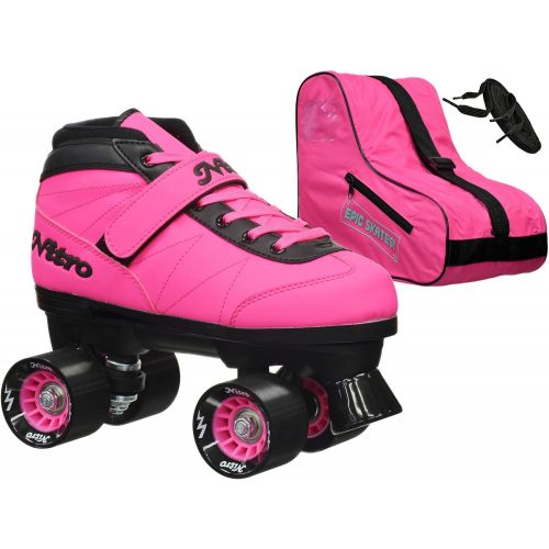  Epic Skates Epic Nitro Turbo Pink Quad Speed Roller Skates Package PinkBlack 7