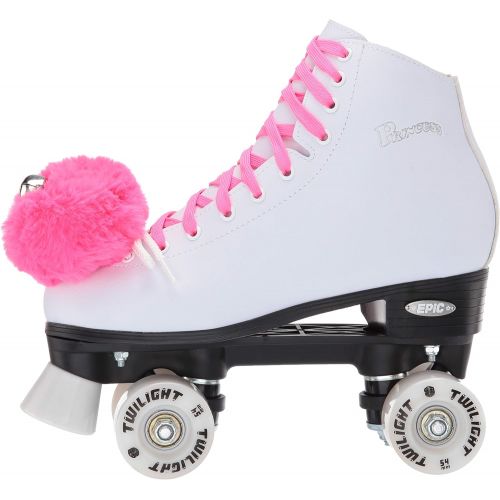  Epic Skates Epic Princess Twilight IndoorOutdoor Quad Roller Skates, WhitePink, Youth 2