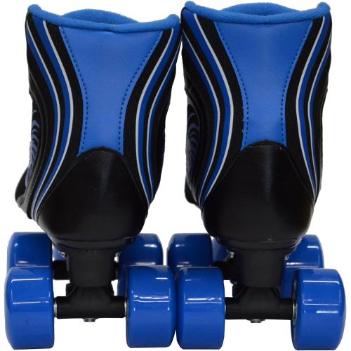  Epic Skates New! Epic Rock Candy Quad Roller Skates w2 Pr. Laces (Black & Blue)