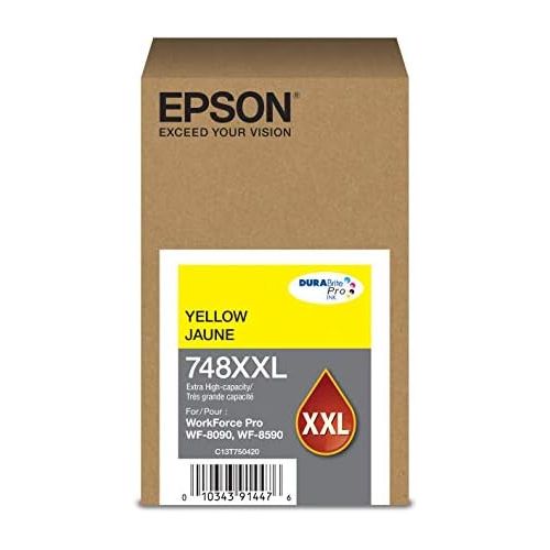 엡손 Epson 748 DURABrite Pro Extra High Capacity Yellow Ink Cartridge, 7000 Yield (T748XXL420)