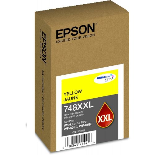 엡손 Epson 748 DURABrite Pro Extra High Capacity Yellow Ink Cartridge, 7000 Yield (T748XXL420)