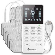 [아마존 핫딜] [아마존핫딜]Etekcity 4 Channels TENS Unit Muscle Stimulator with15 Massage Modes & 20 Intensity Levels, Electric Pulse Rechargeable Therapy Massage Machine with All Accessories, FDA Compliant,