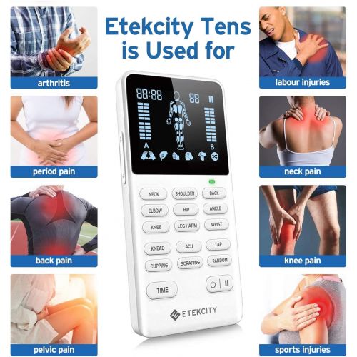  [아마존 핫딜] [아마존핫딜]Etekcity 4 Channels TENS Unit Muscle Stimulator with15 Massage Modes & 20 Intensity Levels, Electric Pulse Rechargeable Therapy Massage Machine with All Accessories, FDA Compliant,