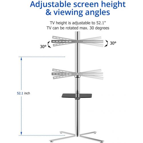  FLEXIMOUNTS C01 TV Cart LCD Stand 32-60 LCDLED Plasma Flat Panel Screen & up to 66 lbs
