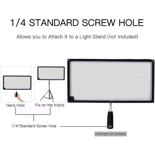  FOSITAN FL-3060A 1x230x60cm Bi-Color LED Light Panel Mat on Fabric, 85W 3200K-5500K 448 LED Dimmable Photography Light with Hand Grip and Dimmer