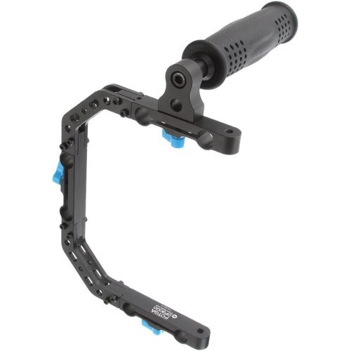  FOTGA DP3000 C-shape Bracket Cage +Top Handle Grip Support for 15mm Rod DSLR Rigs