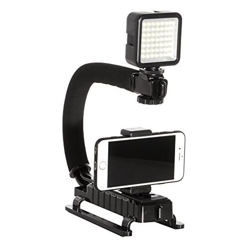  FOTGA C Stabilizer Hand Grip Holder + 49-LED Light Lamp for Smart Phone