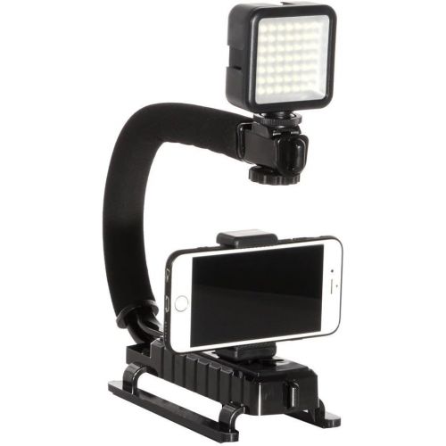  FOTGA C Stabilizer Hand Grip Holder + 49-LED Light Lamp for Smart Phone