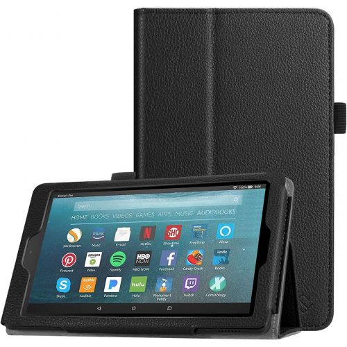  [아마존베스트]Fintie Folio Case for All-New Amazon Fire 7 Tablet (9th Generation, 2019 Release) - Slim Fit PU Leather Standing Protective Cover with Auto Wake/Sleep, Black