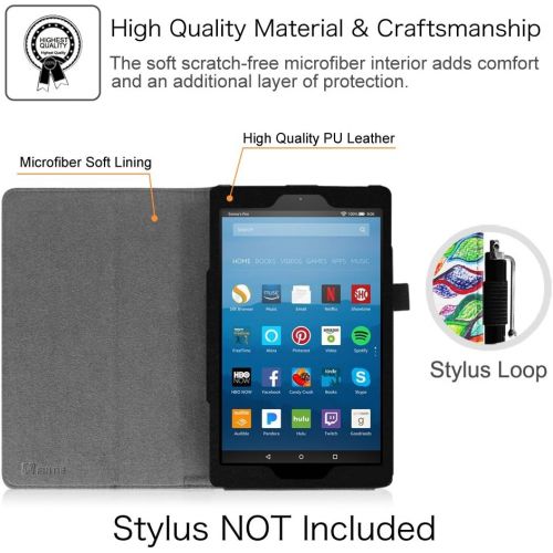  [아마존베스트]Fintie Folio Case for All-New Amazon Fire HD 8 Tablet (Compatible with 7th and 8th Generation Tablets, 2017 and 2018 Releases) - Slim Fit Premium Vegan Leather Standing Protective