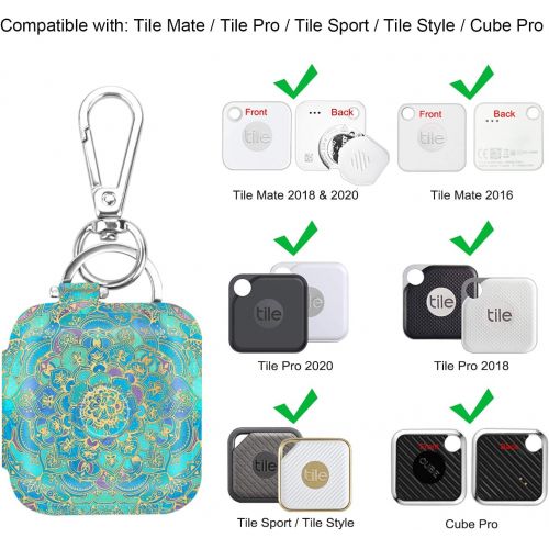  [아마존베스트]Fintie Case with Carabiner Keychain for Tile Mate, Tile Pro, Tile Sport, Tile Style Key Finder Phone Finder, Anti-Scratch Vegan Leather Protective Skin Cover with Speaker Cutout, S