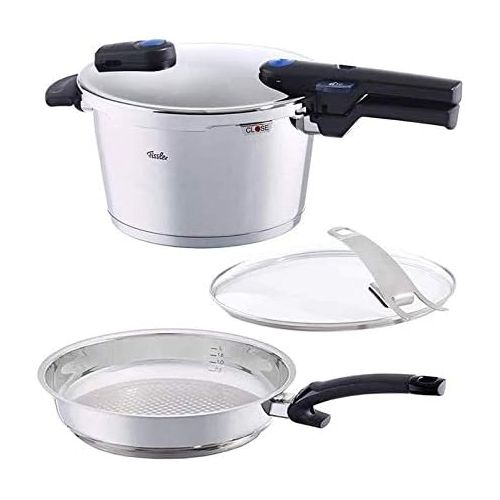  Fissler 4.8Qt Vitaquick Pressure Cooker Set & Steelux 11 Fry Pan