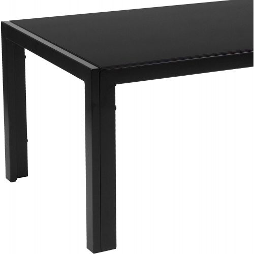  Visit the Flash Furniture Store Flash Furniture Franklin Collection Sleek Black Glass Coffee Table with Black Metal Legs