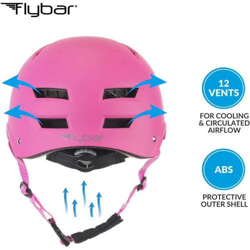  Flybar Dual Certified CPSC Multi Sport Kids & Adult Bike and Skateboard Adjustable Dial Helmet  Multiple Colors & Sizes