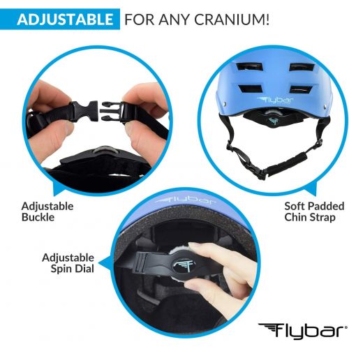  Flybar Dual Certified CPSC Multi Sport Kids & Adult Bike and Skateboard Adjustable Dial Helmet  Multiple Colors & Sizes