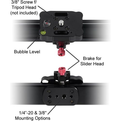  Fotodiox Pro SlideCam 1000 - 39 Video Slider Stabilizer Rail with Ball-Bearing Slide, Adjustable Legs & Case