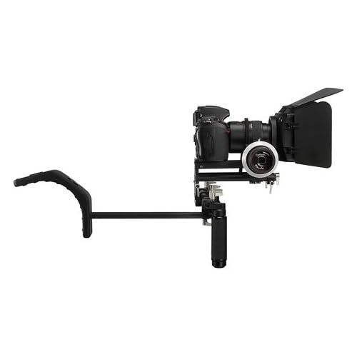  Fotodiox WonderRig Elite, Premium Grade Professional Video Rig, Shoulder Support Stabilizer, with Follow Focus, Matte Box and Shoulder Accessory Support Pad, Expandable 15mm Rod Sy