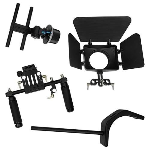  Fotodiox WonderRig Elite, Premium Grade Professional Video Rig, Shoulder Support Stabilizer, with Follow Focus, Matte Box and Shoulder Accessory Support Pad, Expandable 15mm Rod Sy