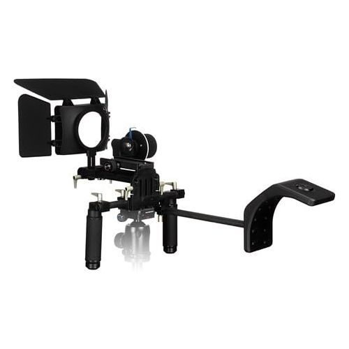  Fotodiox WonderRig Elite, Premium Grade Professional Video Rig, Shoulder Support Stabilizer, with Follow Focus, Matte Box and Shoulder Accessory Support Pad, Expandable 15mm Rod Sy