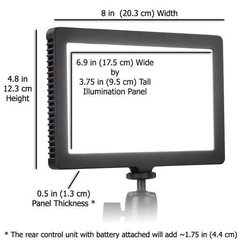  Fotodiox FlapJack LED C-208AS Bicolor PhotoVideo Edge Light Kit - Includes Battery, Power Supply Cable, Light Stand Mount Bracket, AC Adapter