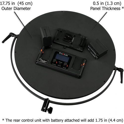  Fotodiox FlapJack LED C-208AS Bicolor PhotoVideo Edge Light Kit - Includes Battery, Power Supply Cable, Light Stand Mount Bracket, AC Adapter