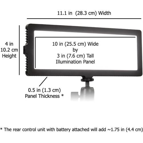  Fotodiox Pro FlapJack LED Edge Light C-200L - 4x11-Inch Long Rectangle Ultrathin, Ultrabright Professional Daylight LED Dimmable PhotoVideo Light Kit with Case, Battery and Charge