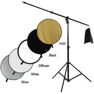 Fotodiox Pro Ultra Reflector Kit - 42 5-in-1 Collapsible Disc + 3-in-1 Heavy Duty Boom Stand