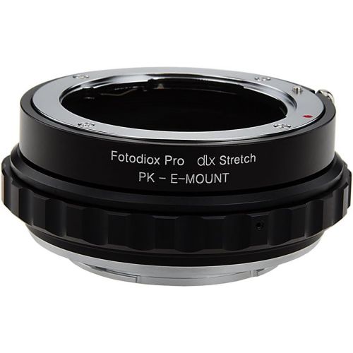  Fotodiox DLX Stretch Lens Mount Adapter - Pentax K Mount (PK) SLR Lens to Sony Alpha E-Mount Mirrorless Camera Body with Macro Focusing Helicoid and Magnetic Drop-In Filters