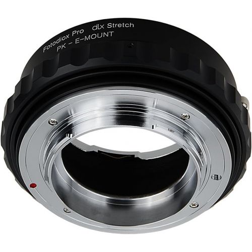  Fotodiox DLX Stretch Lens Mount Adapter - Pentax K Mount (PK) SLR Lens to Sony Alpha E-Mount Mirrorless Camera Body with Macro Focusing Helicoid and Magnetic Drop-In Filters