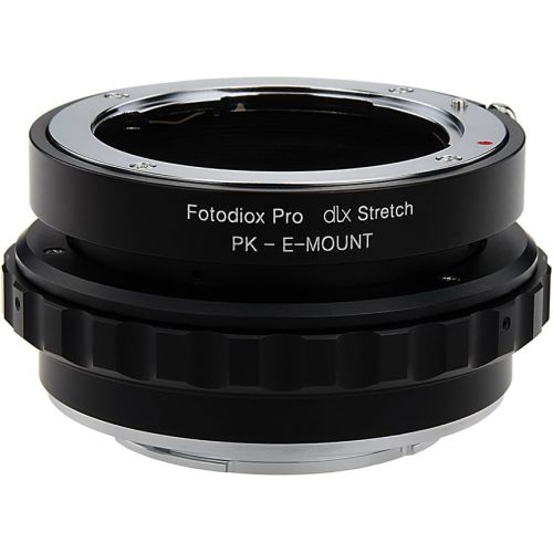  Fotodiox DLX Stretch Lens Mount Adapter - Pentax K Mount (PK) SLR Lens to Sony Alpha E-Mount Mirrorless Camera Body with Macro Focusing Helicoid and Magnetic Drop-In Filters