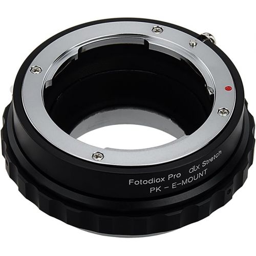  Fotodiox DLX Stretch Lens Mount Adapter - Pentax K Mount (PK) SLR Lens to Sony Alpha E-Mount Mirrorless Camera Body with Macro Focusing Helicoid and Magnetic Drop-In Filters