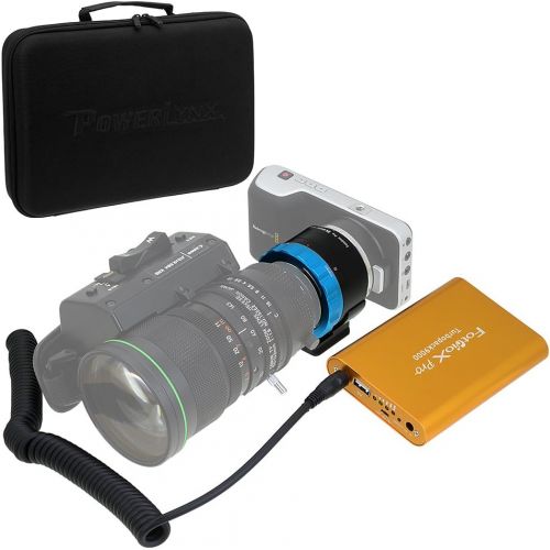  Fotodiox Pro PowerLynx 12-Pin Kit, B4 Lens to MFT Black Magic Pocket Cinema Adapter & Turbopack 9000 Battery w12 Pin Cable