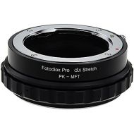 Fotodiox DLX Stretch Lens Mount Adapter - Pentax K Mount (PK) SLR Lens to Micro Four Thirds (MFT, M43) Mount Mirrorless Camera Body with Macro Focusing Helicoid and Magnetic Drop-