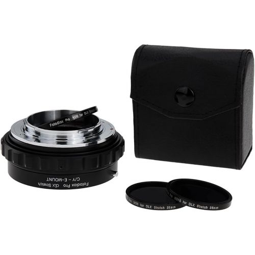  Fotodiox DLX Stretch Lens Mount Adapter - ContaxYashica (CY) SLR Lens to Sony Alpha E-Mount Mirrorless Camera Body with Macro Focusing Helicoid and Magnetic Drop-In Filters