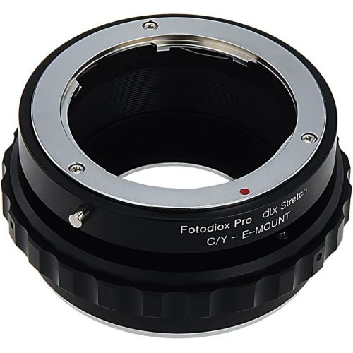  Fotodiox DLX Stretch Lens Mount Adapter - ContaxYashica (CY) SLR Lens to Sony Alpha E-Mount Mirrorless Camera Body with Macro Focusing Helicoid and Magnetic Drop-In Filters