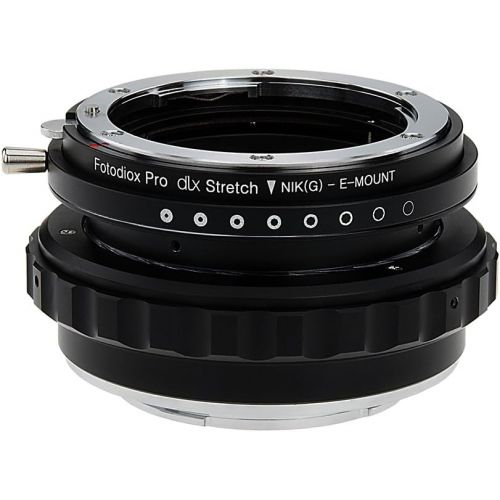  Fotodiox DLX Stretch Lens Mount Adapter - Nikon Nikkor F Mount G-Type DSLR Lens to Sony Alpha E-Mount Mirrorless Camera Body with Macro Focusing Helicoid and Magnetic Drop-In Filt